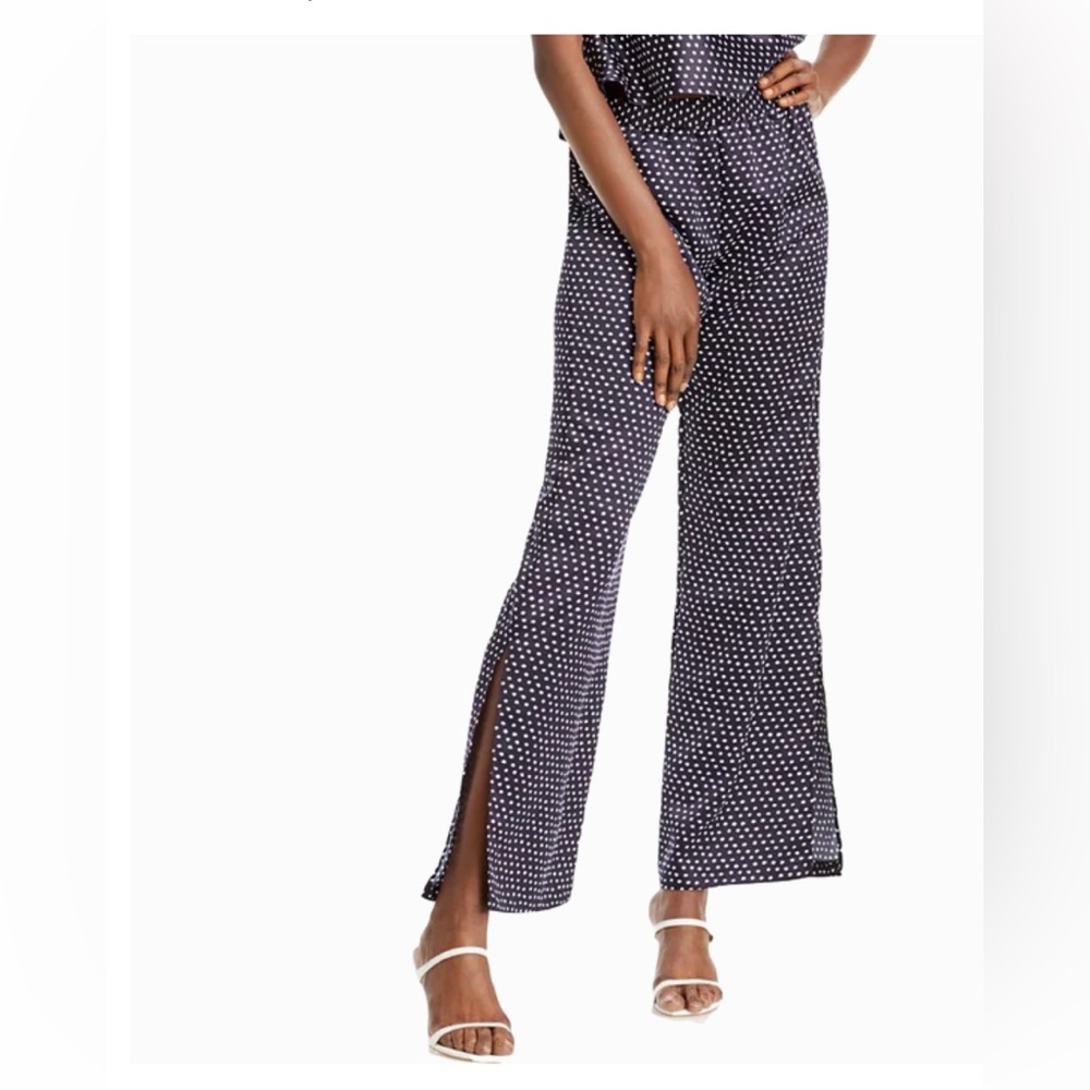 AQUA Polka Dot Button Split Wide Leg Pants with Matching Cami (NWT) $126